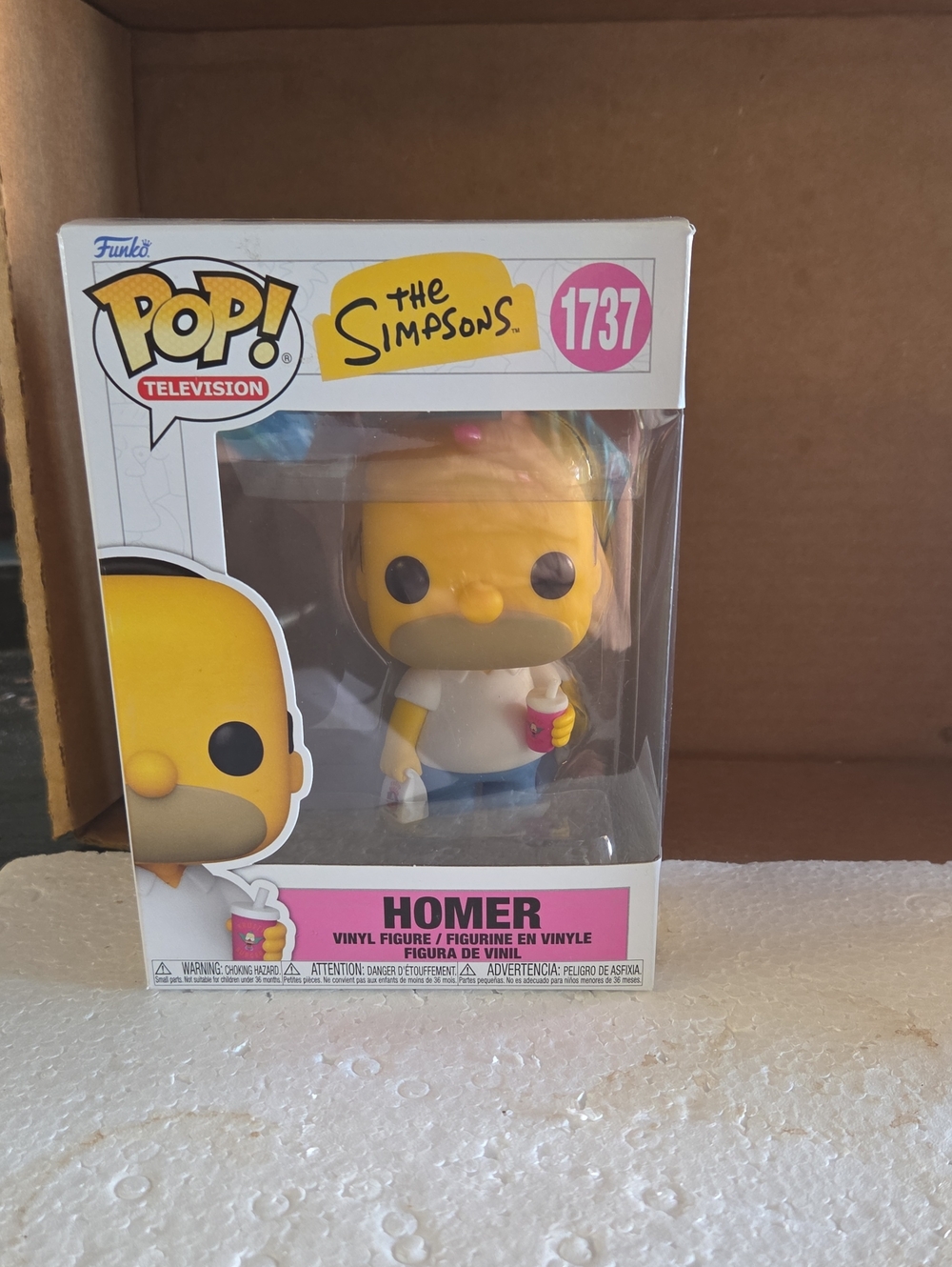 Funko Pop! The Simpsons Homer Figure in Yellow, White & Blue